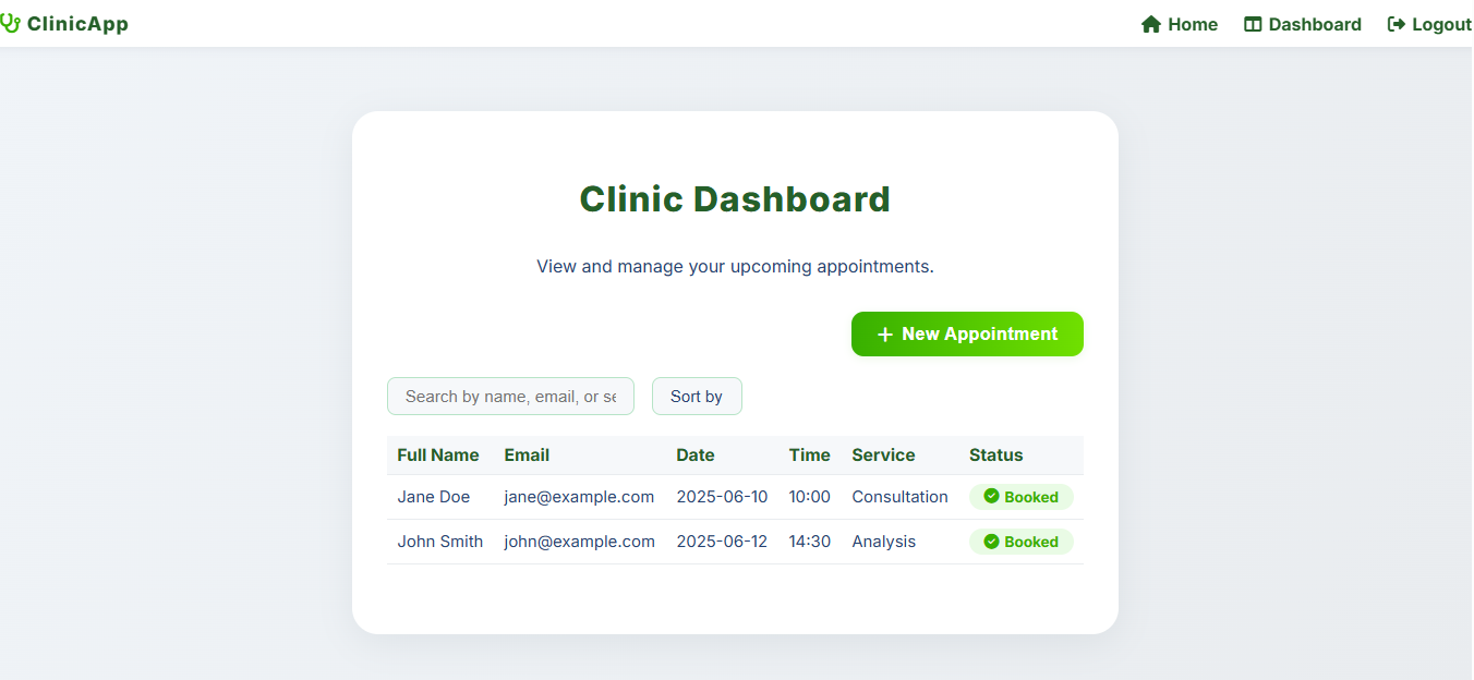 ClinicApp Screenshot