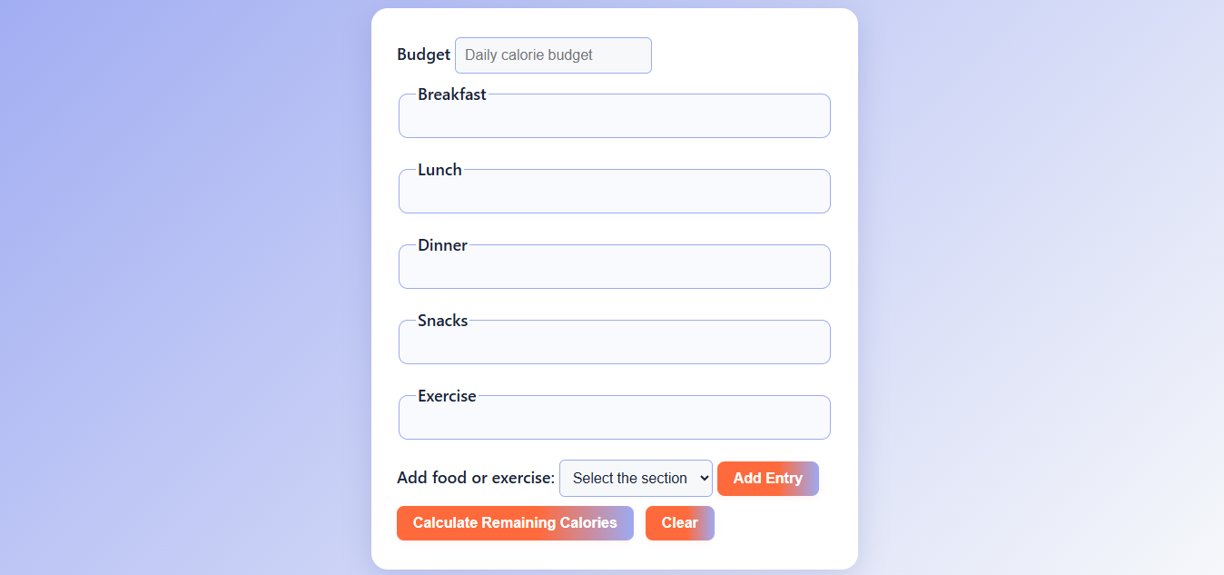 Calories Counter Screenshot